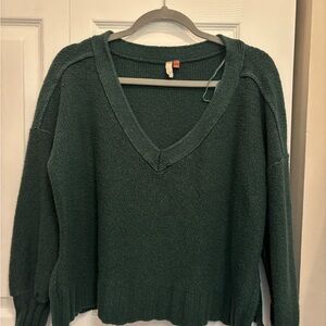 Anthropologie Pilcro Dark Green V-Neck Women's Sweater